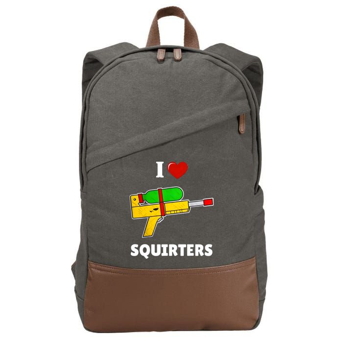 I Love Squirters Heart Design I Love Squirters Cotton Canvas Backpack