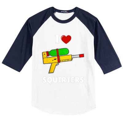 I Love Squirters Heart Design I Love Squirters Baseball Sleeve Shirt