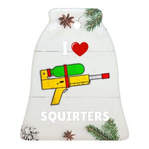 I Love Squirters Heart Design I Love Squirters Ceramic Bell Ornament