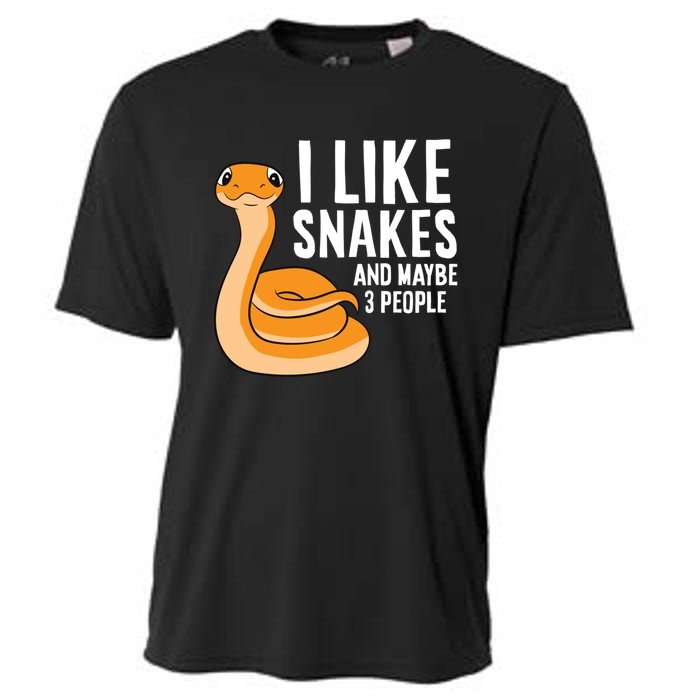 I Like Snakes And Maybe 3 People Snake Reptile Lover Cool Gift Cooling Performance Crew T-Shirt