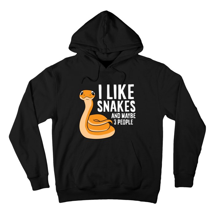 I Like Snakes And Maybe 3 People Snake Reptile Lover Cool Gift Hoodie