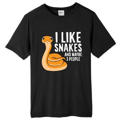 I Like Snakes And Maybe 3 People Snake Reptile Lover Cool Gift Tall Fusion ChromaSoft Performance T-Shirt