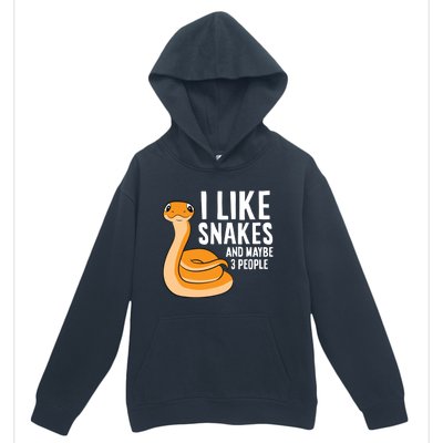 I Like Snakes And Maybe 3 People Snake Reptile Lover Cool Gift Urban Pullover Hoodie