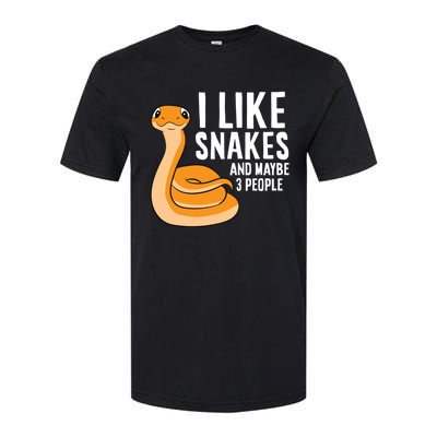 I Like Snakes And Maybe 3 People Snake Reptile Lover Cool Gift Softstyle CVC T-Shirt