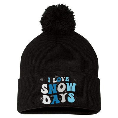 I Love Snow Days  Snow Day Supporter  Pom Pom 12in Knit Beanie