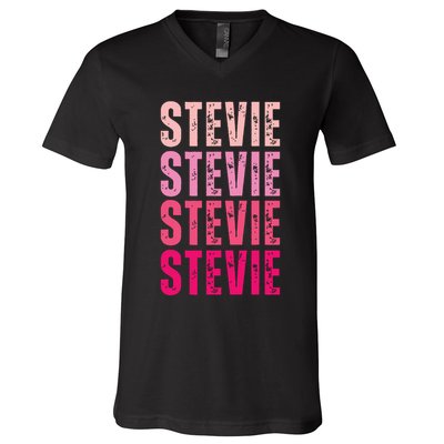 I Love Stevie First Name Funny Stevie V-Neck T-Shirt