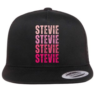 I Love Stevie First Name Funny Stevie Flat Bill Trucker Hat