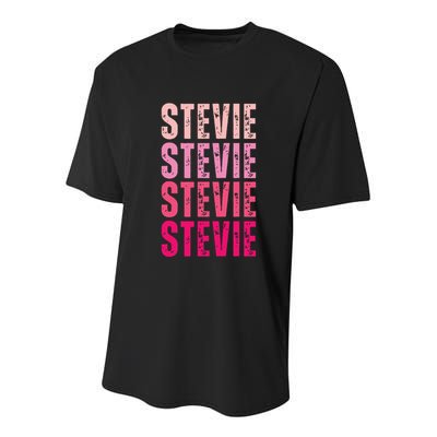 I Love Stevie First Name Funny Stevie Youth Performance Sprint T-Shirt