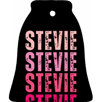 I Love Stevie First Name Funny Stevie Ceramic Bell Ornament