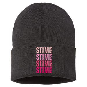 I Love Stevie First Name Funny Stevie Sustainable Knit Beanie