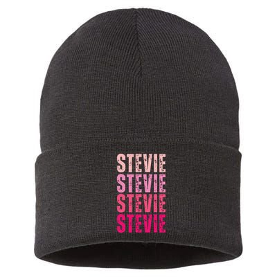 I Love Stevie First Name Funny Stevie Sustainable Knit Beanie