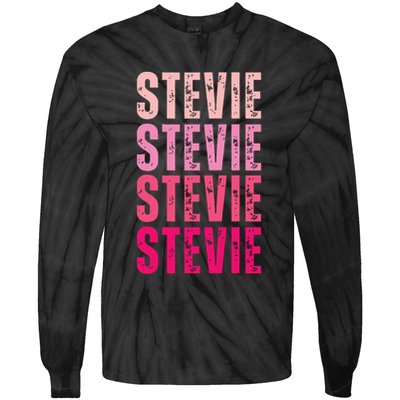 I Love Stevie First Name Funny Stevie Tie-Dye Long Sleeve Shirt
