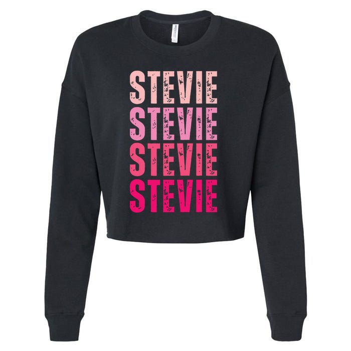 I Love Stevie First Name Funny Stevie Cropped Pullover Crew