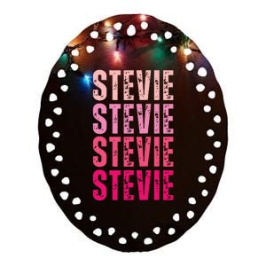 I Love Stevie First Name Funny Stevie Ceramic Oval Ornament