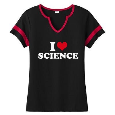 I Love Science Ladies Halftime Notch Neck Tee