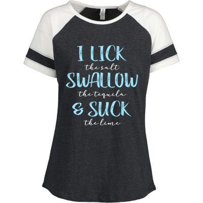 I Lick Salt Swallow Tequila Suck Lime Funny Mexican Ing Gift Enza Ladies Jersey Colorblock Tee