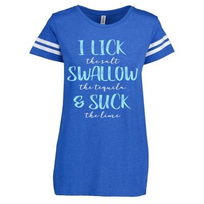 I Lick Salt Swallow Tequila Suck Lime Funny Mexican Ing Gift Enza Ladies Jersey Football T-Shirt