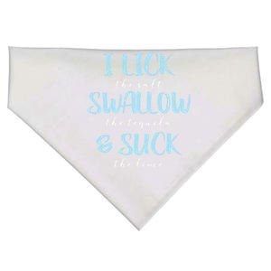 I Lick Salt Swallow Tequila Suck Lime Funny Mexican Ing Gift USA-Made Doggie Bandana