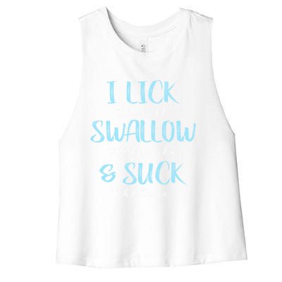 I Lick Salt Swallow Tequila Suck Lime Funny Mexican Ing Gift Women's Racerback Cropped Tank