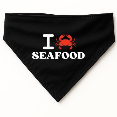I Love Seafood Crab Shellfish National Seafood Month Gift USA-Made Doggie Bandana