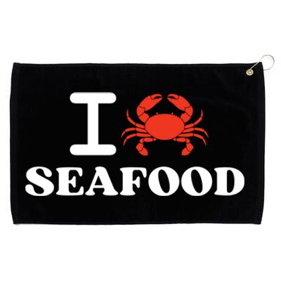 I Love Seafood Crab Shellfish National Seafood Month Gift Grommeted Golf Towel