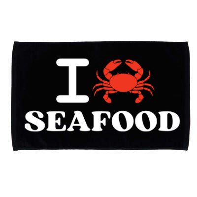 I Love Seafood Crab Shellfish National Seafood Month Gift Microfiber Hand Towel