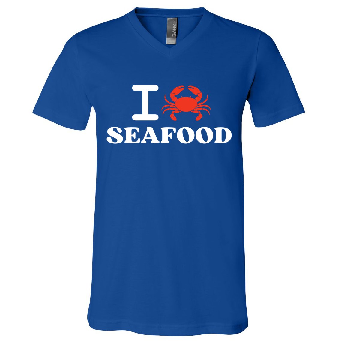 I Love Seafood Crab Shellfish National Seafood Month Gift V-Neck T-Shirt