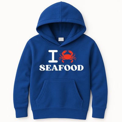 I Love Seafood Crab Shellfish National Seafood Month Gift Kids Hoodie