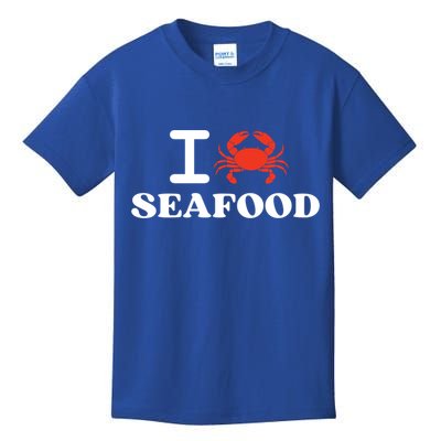 I Love Seafood Crab Shellfish National Seafood Month Gift Kids T-Shirt