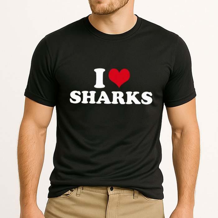 I Love Sharks Cooling Performance Crew T-Shirt