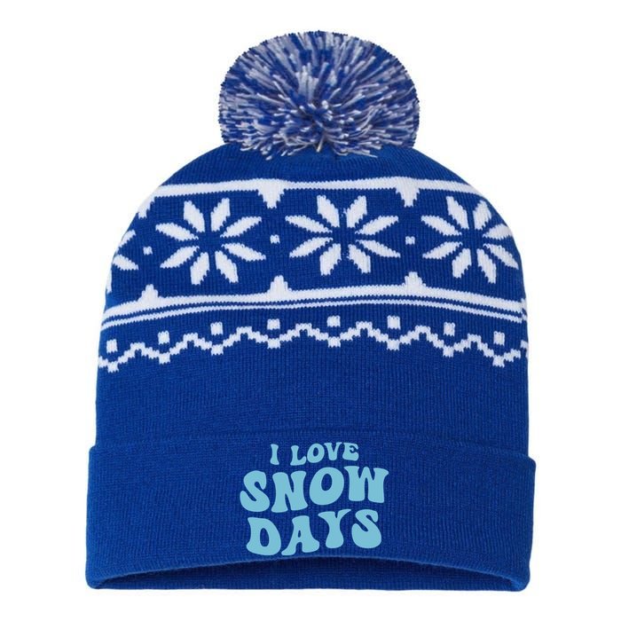 I Love Snow Days Snow Day Supporter Snow Lover Teacher Gift USA-Made Snowflake Beanie