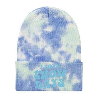 I Love Snow Days Snow Day Supporter Snow Lover Teacher Gift Tie Dye 12in Knit Beanie