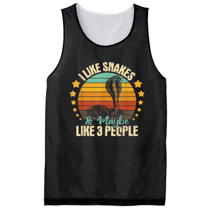 I Like Snakes & Maybe Like 3 People Snake Reptile Love Mesh Reversible Basketball Jersey Tank