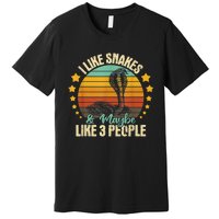 I Like Snakes & Maybe Like 3 People Snake Reptile Love Premium T-Shirt