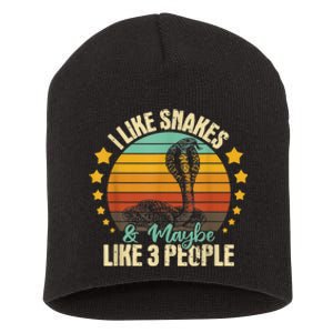 I Like Snakes & Maybe Like 3 People Snake Reptile Love Short Acrylic Beanie