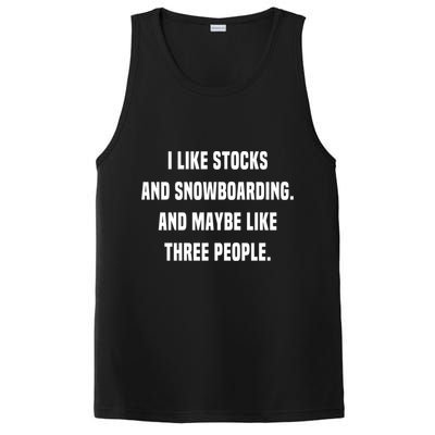 I Like Stocks And Snowboarding Funny Day Trader Stock Market Gift PosiCharge Competitor Tank