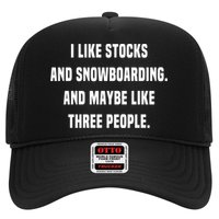 I Like Stocks And Snowboarding Funny Day Trader Stock Market Gift Hat
