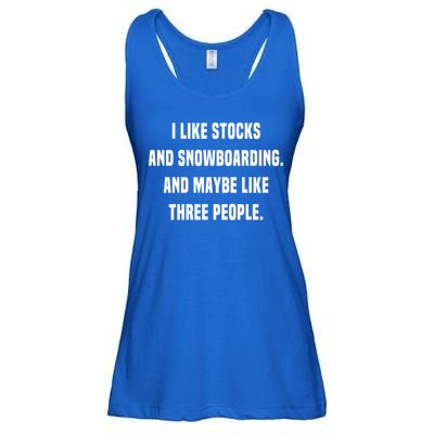I Like Stocks And Snowboarding Funny Day Trader Stock Market Gift Ladies Essential Flowy Tank