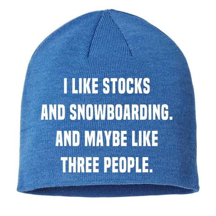 I Like Stocks And Snowboarding Funny Day Trader Stock Market Gift Sustainable Beanie