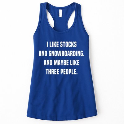 I Like Stocks And Snowboarding Funny Day Trader Stock Market Gift Womens Tank Top
