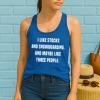 I Like Stocks And Snowboarding Funny Day Trader Stock Market Gift Womens Tank Top
