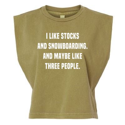 I Like Stocks And Snowboarding Funny Day Trader Stock Market Gift Garment-Dyed Women's Muscle Tee