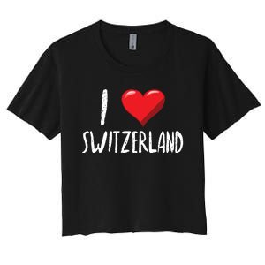 I Love Switzerland Traveler Souvenir Women's Crop Top Tee