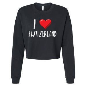 I Love Switzerland Traveler Souvenir Cropped Pullover Crew