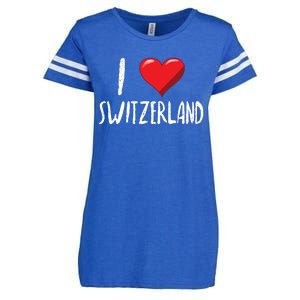 I Love Switzerland Traveler Souvenir Enza Ladies Jersey Football T-Shirt