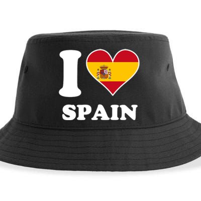 I Love Spain Spanish Flag Heart Sustainable Bucket Hat