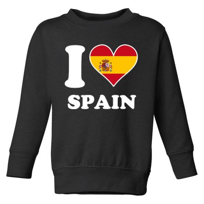 I Love Spain Spanish Flag Heart Toddler Sweatshirt