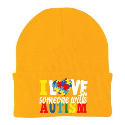 I Love Someone With Autism Autistic Awareness Month Warriors Great Gift Knit Cap Winter Beanie