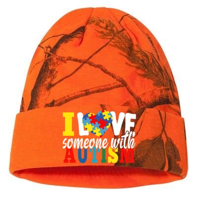 I Love Someone With Autism Autistic Awareness Month Warriors Great Gift Kati Licensed 12" Camo Beanie