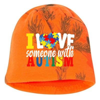 I Love Someone With Autism Autistic Awareness Month Warriors Great Gift Kati - Camo Knit Beanie